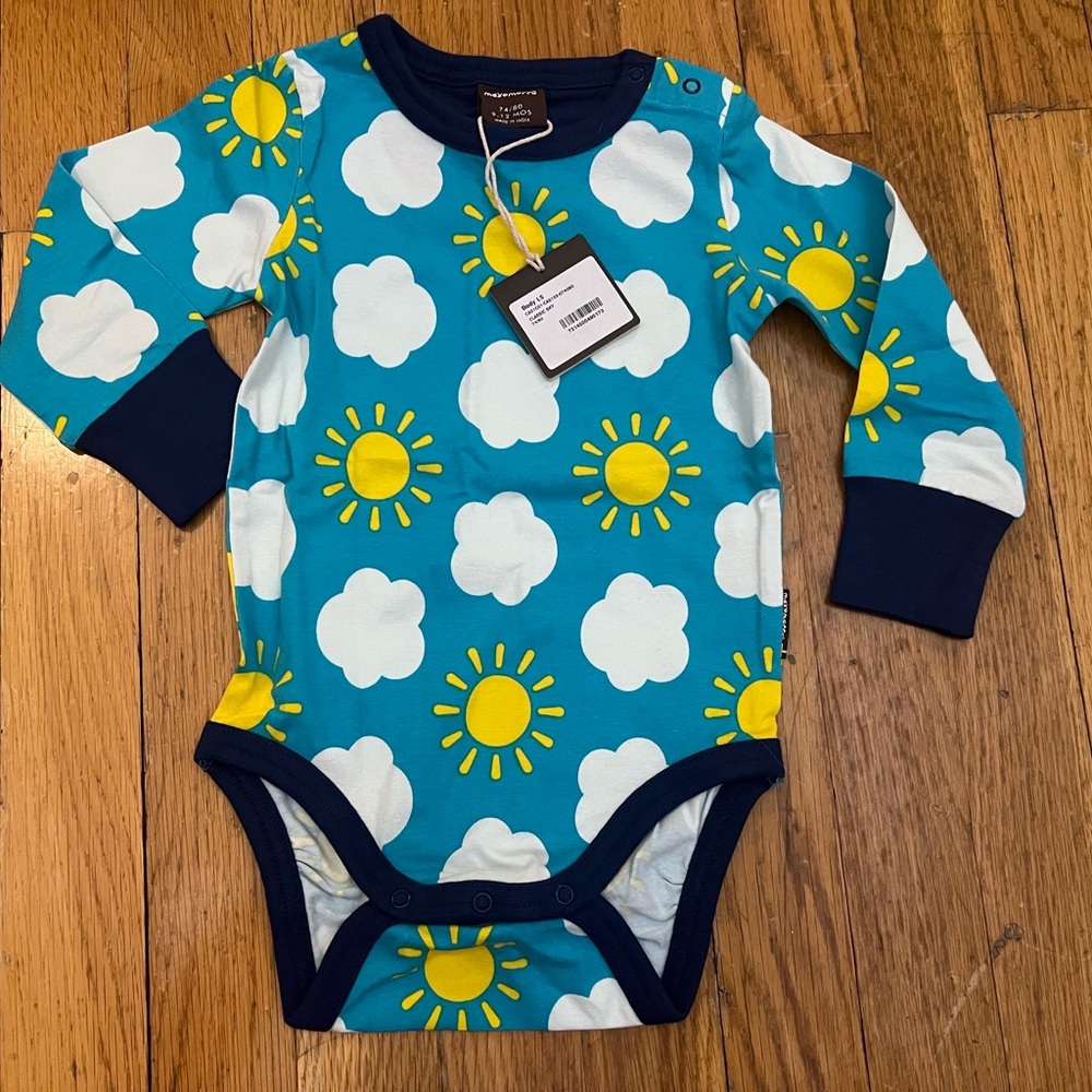 NWT Maxomorra Classic Sky Bodysuit 9-12mo
